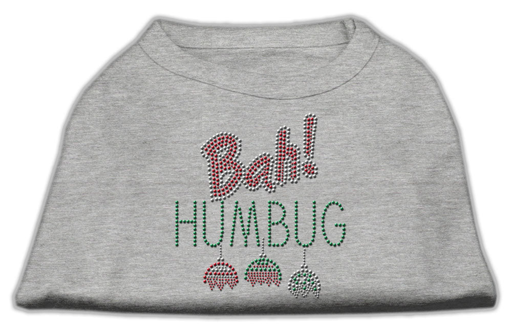 Bah Humbug Rhinestone Dog Shirt Grey Xs GreatEagleInc