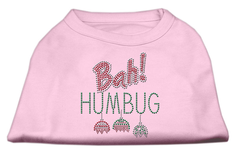 Bah Humbug Rhinestone Dog Shirt Light Pink Xs GreatEagleInc