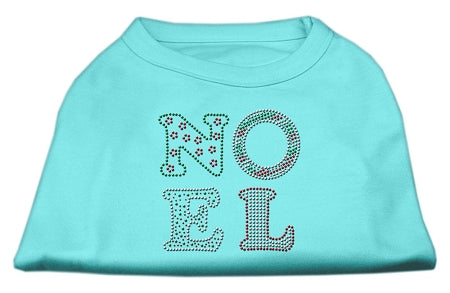 Noel Rhinestone Dog Shirt Aqua Lg GreatEagleInc