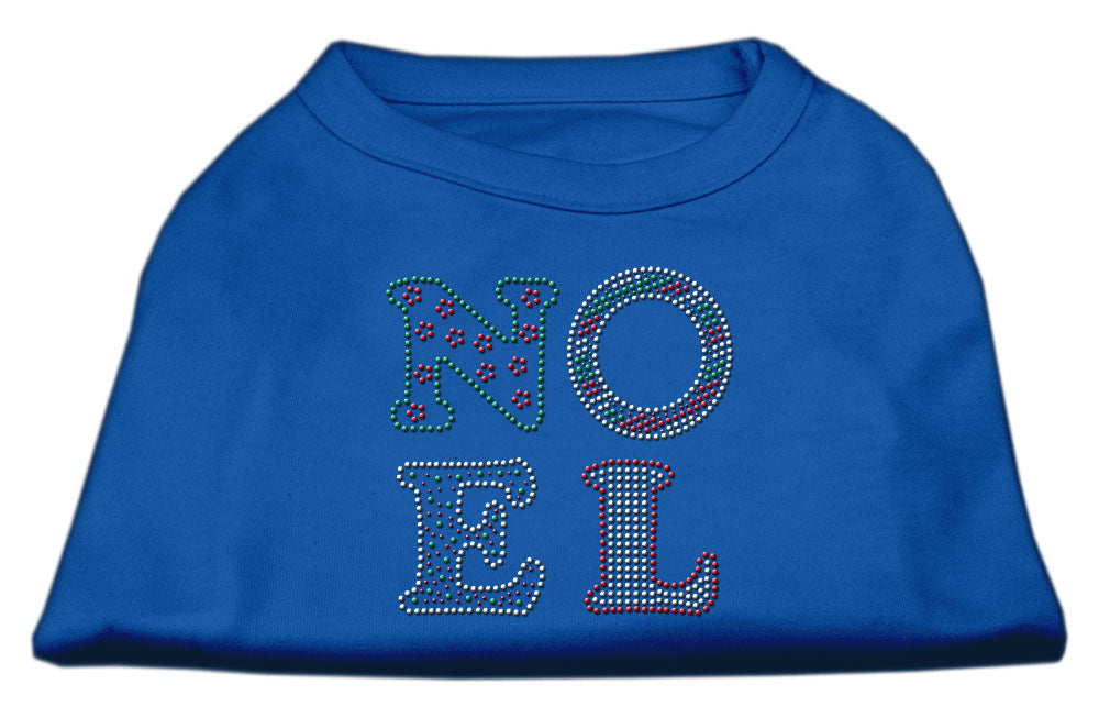 Noel Rhinestone Dog Shirt Blue Lg GreatEagleInc