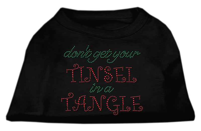 Tinsel In A Tangle Rhinestone Dog Shirt Black Lg GreatEagleInc