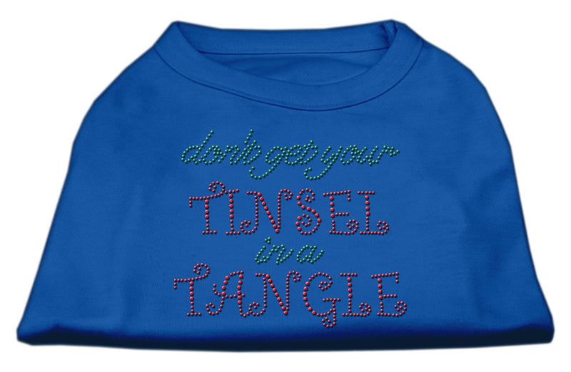 Tinsel In A Tangle Rhinestone Dog Shirt Blue Lg GreatEagleInc