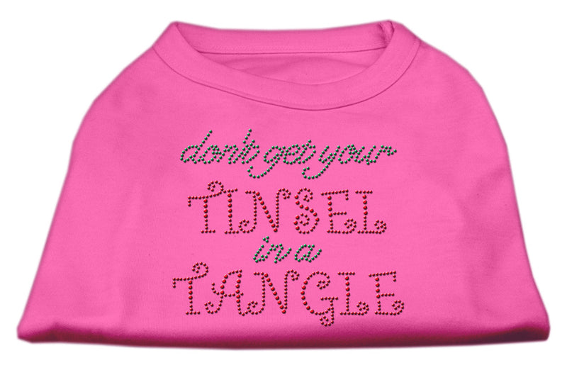 Tinsel In A Tangle Rhinestone Dog Shirt Bright Pink Med GreatEagleInc