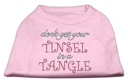 Tinsel In A Tangle Rhinestone Dog Shirt Light Pink Med GreatEagleInc