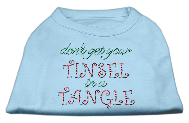 Tinsel In A Tangle Rhinestone Dog Shirt Baby Blue Sm GreatEagleInc