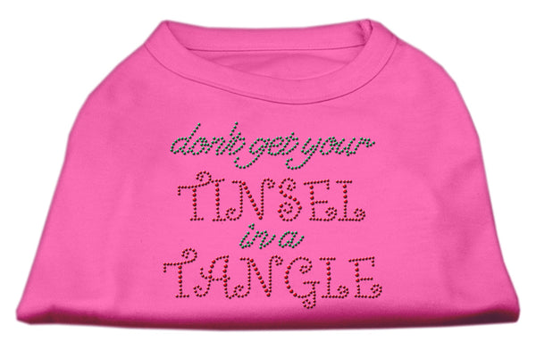 Tinsel In A Tangle Rhinestone Dog Shirt Bright Pink Sm GreatEagleInc