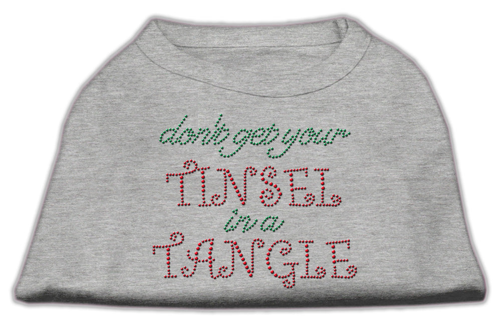 Tinsel In A Tangle Rhinestone Dog Shirt Grey Sm GreatEagleInc