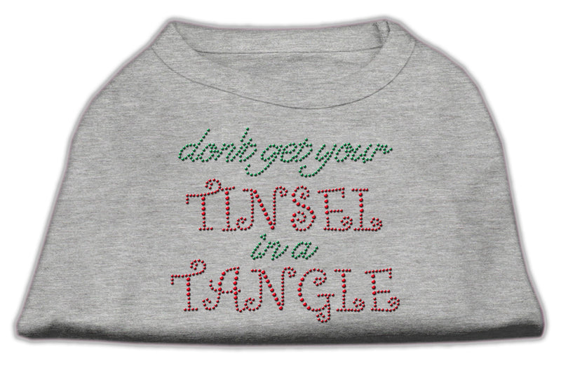 Tinsel In A Tangle Rhinestone Dog Shirt Grey Xs GreatEagleInc