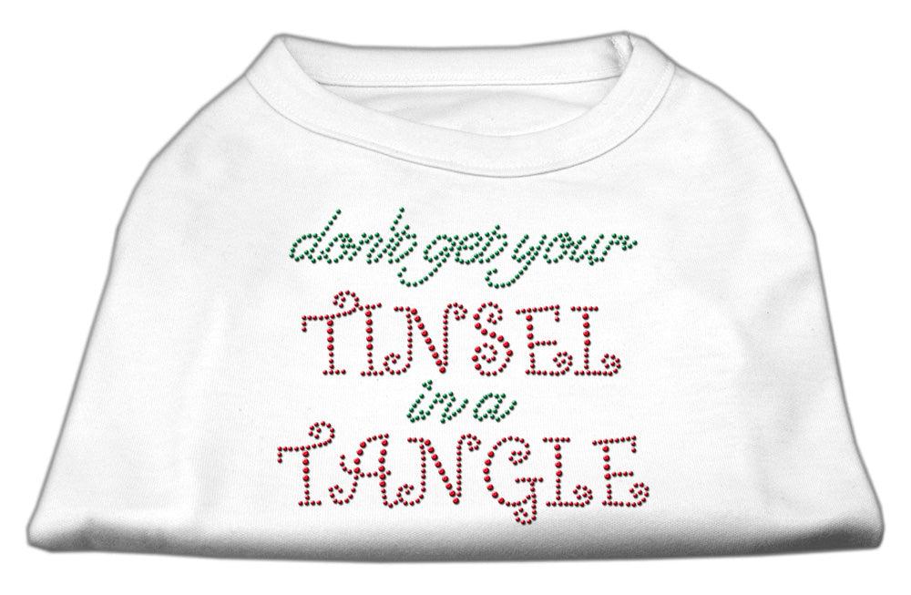 Tinsel In A Tangle Rhinestone Dog Shirt White Xxxl Default Title
