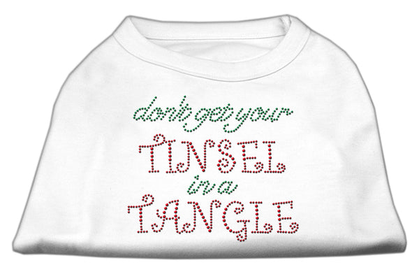 Tinsel In A Tangle Rhinestone Dog Shirt White Xxxl Default Title