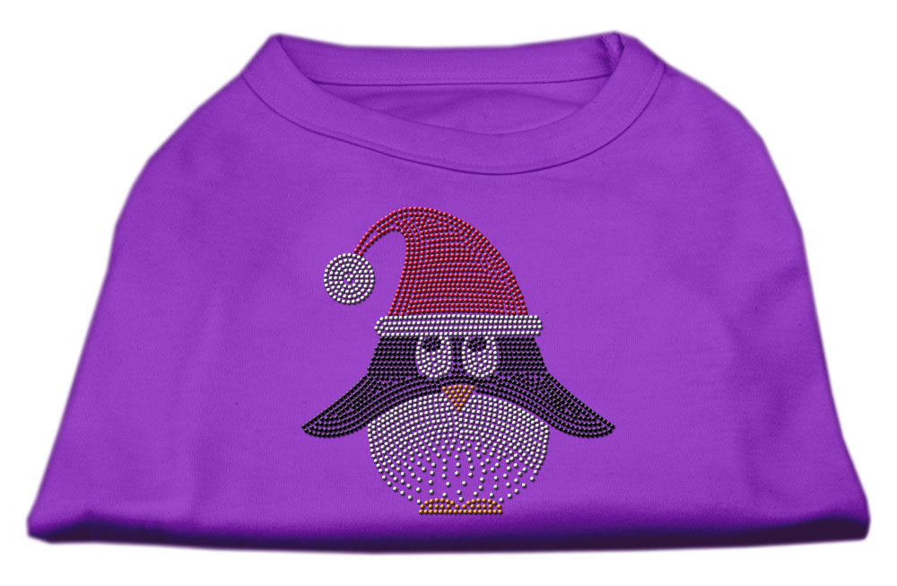 Santa Penguin Rhinestone Dog Shirt Purple Lg GreatEagleInc