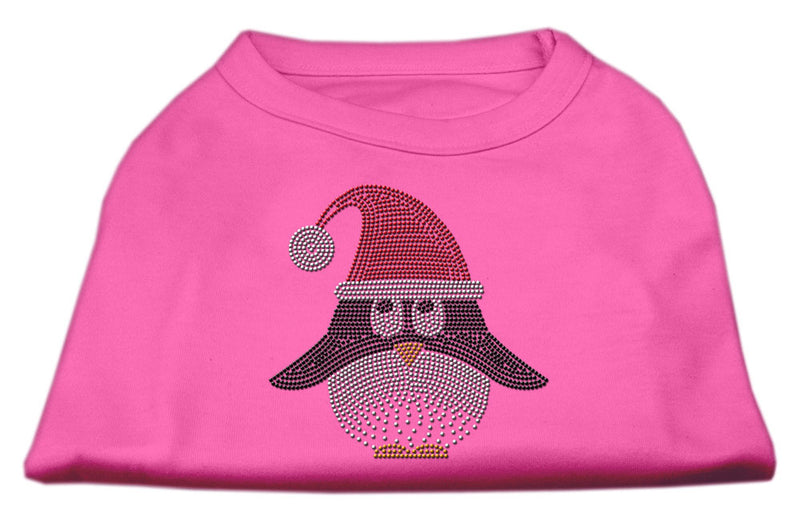 Santa Penguin Rhinestone Dog Shirt Bright Pink Xs GreatEagleInc