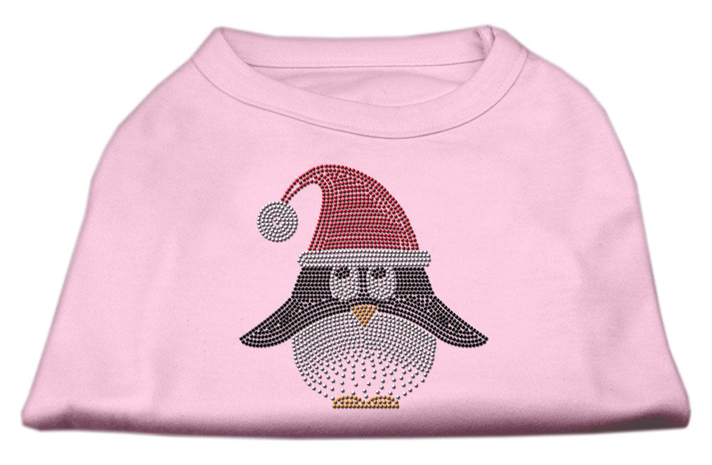 Santa Penguin Rhinestone Dog Shirt Light Pink Xxl GreatEagleInc