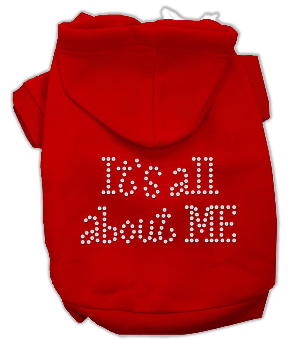 It's All About Me Rhinestone Hoodies Red L GreatEagleInc