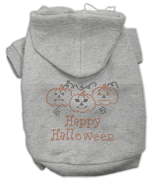 Happy Halloween Rhinestone Hoodies Grey L GreatEagleInc