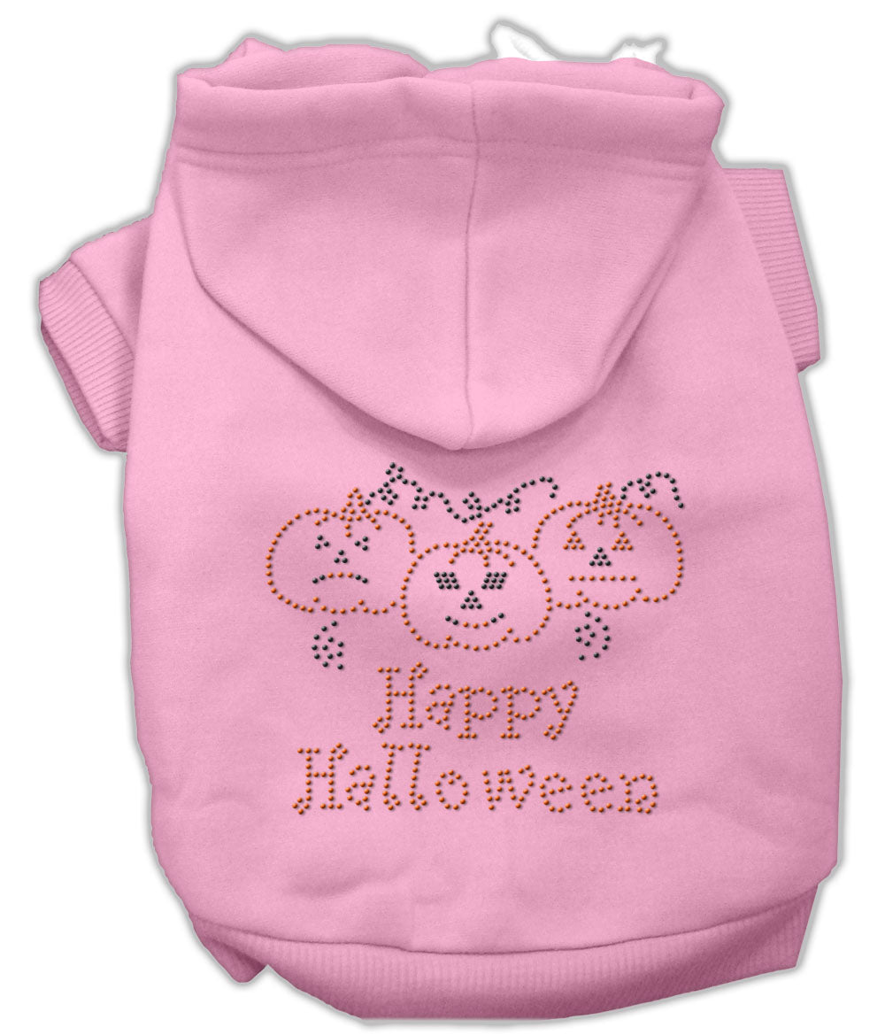 Happy Halloween Rhinestone Hoodies Pink Xs GreatEagleInc