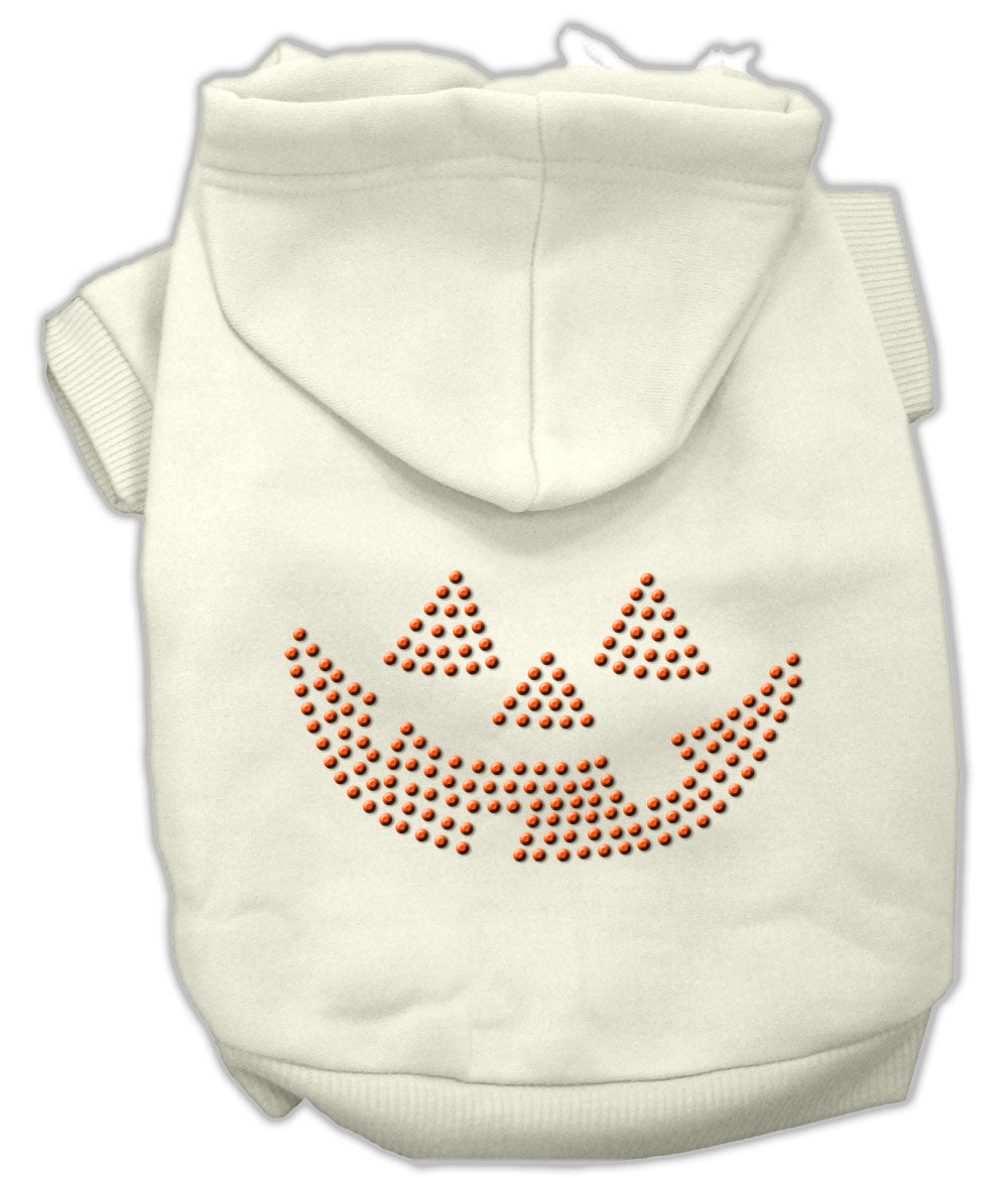 Jack O' Lantern Rhinestone Hoodies Cream Xs GreatEagleInc