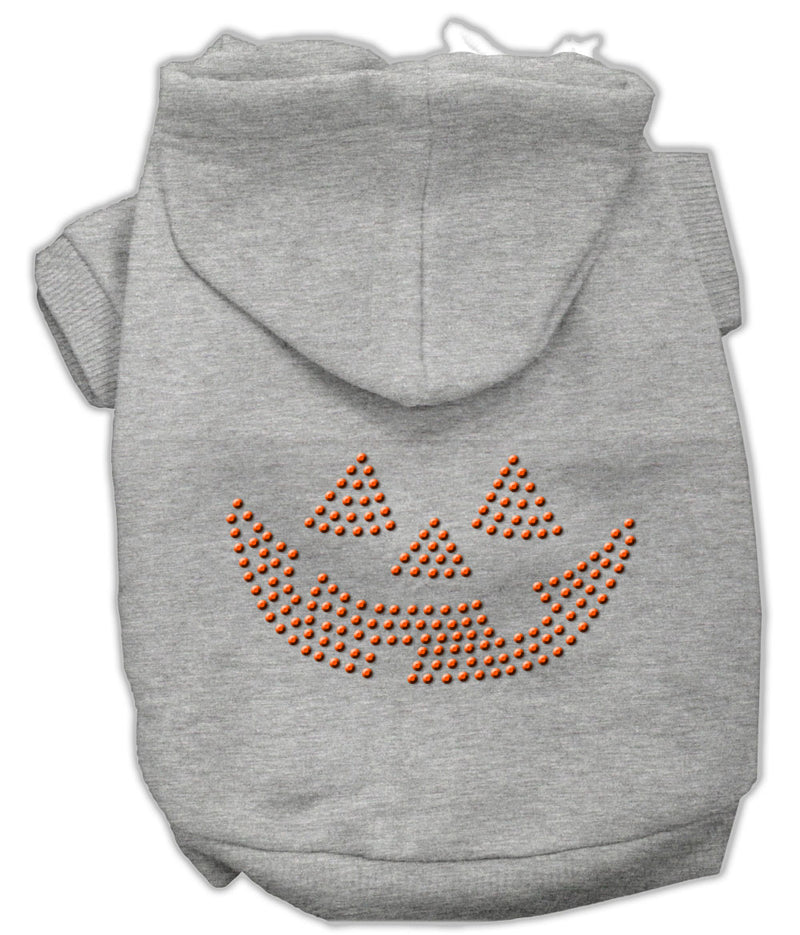 Jack O' Lantern Rhinestone Hoodies Grey Xs GreatEagleInc