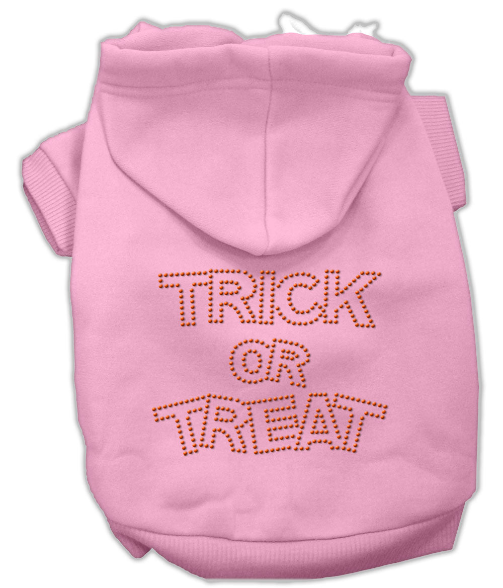 Trick Or Treat Rhinestone Hoodies Pink L GreatEagleInc