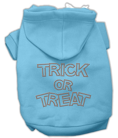 Trick Or Treat Rhinestone Hoodies Baby Blue Xl GreatEagleInc