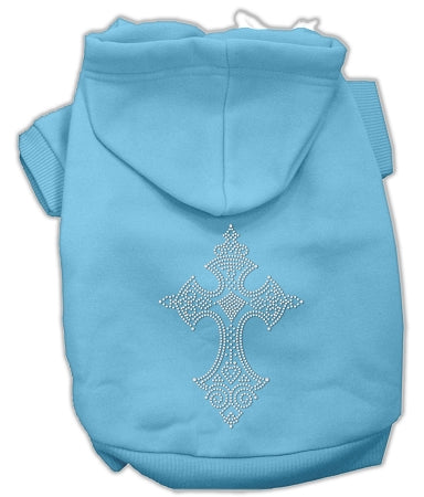 Rhinestone Cross Hoodies Baby Blue Xl GreatEagleInc