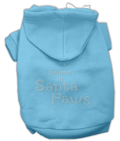 I Believe In Santa Paws Hoodie Baby Blue Xxl GreatEagleInc