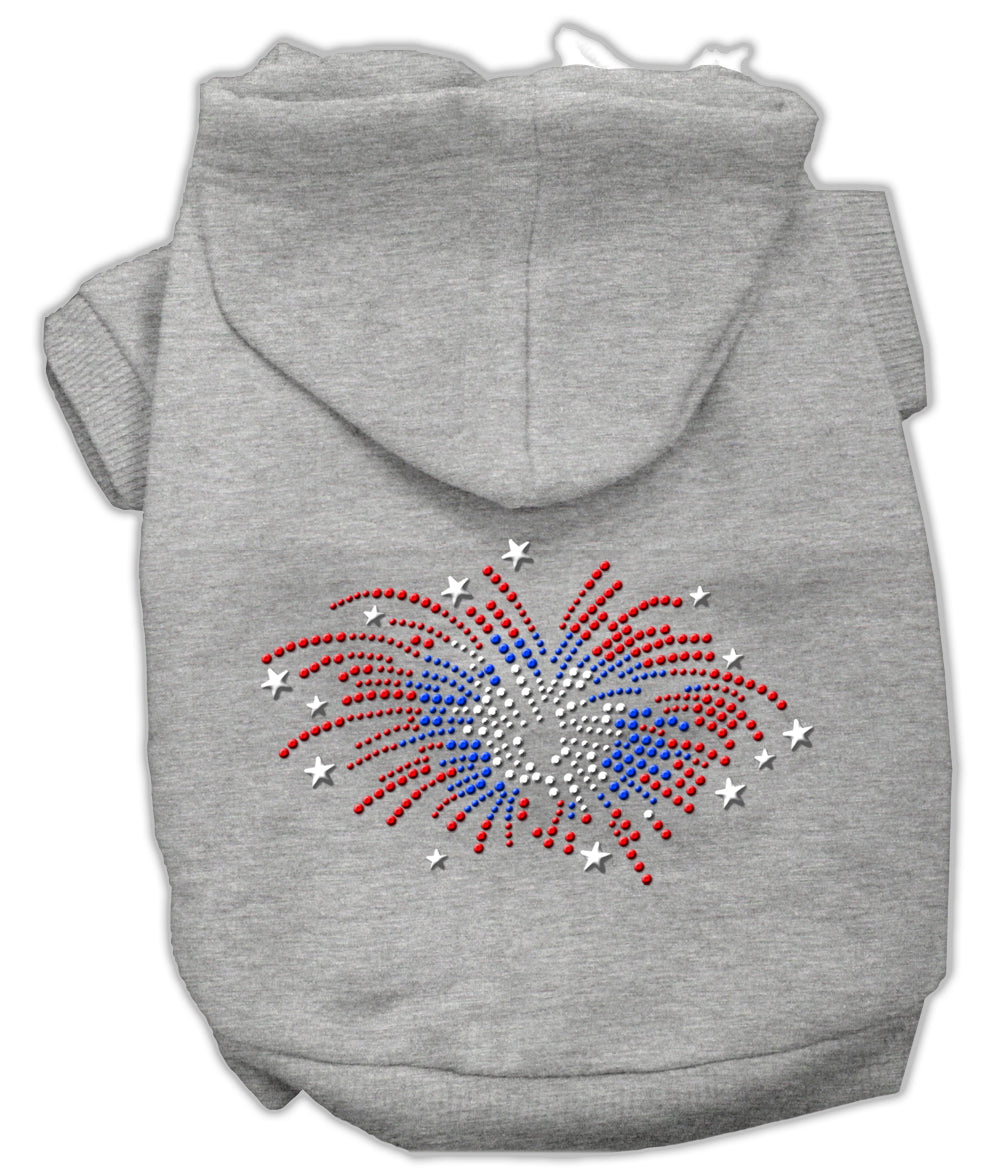 Fireworks Rhinestone Hoodie Grey L Default Title