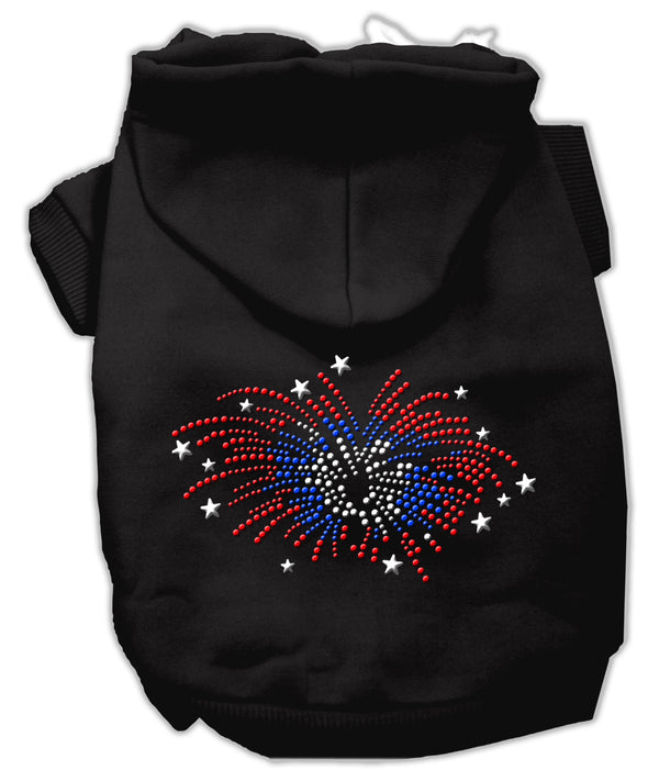 Fireworks Rhinestone Hoodie Black S GreatEagleInc