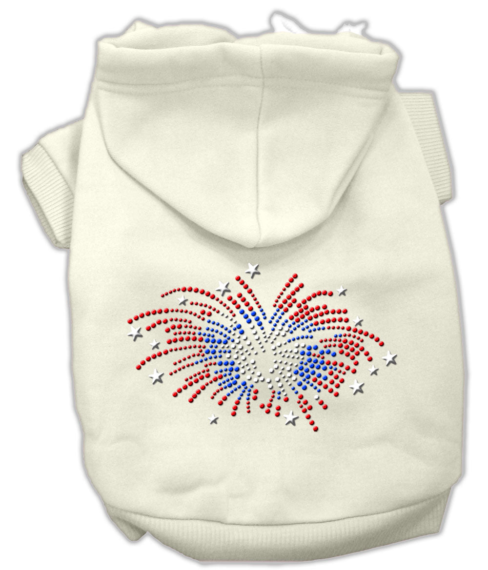 Fireworks Rhinestone Hoodie Cream S Default Title