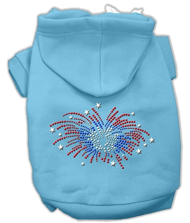 Fireworks Rhinestone Hoodie Baby Blue Xs GreatEagleInc