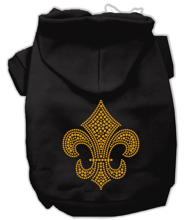 Gold Fleur De Lis Hoodie Black M GreatEagleInc