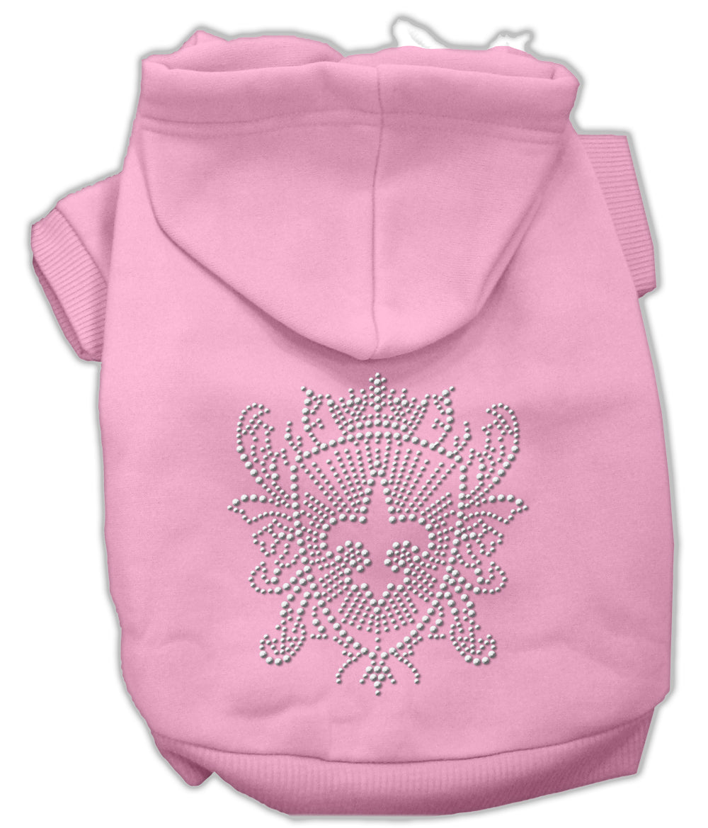 Rhinestone Fleur De Lis Shield Hoodies Pink L GreatEagleInc