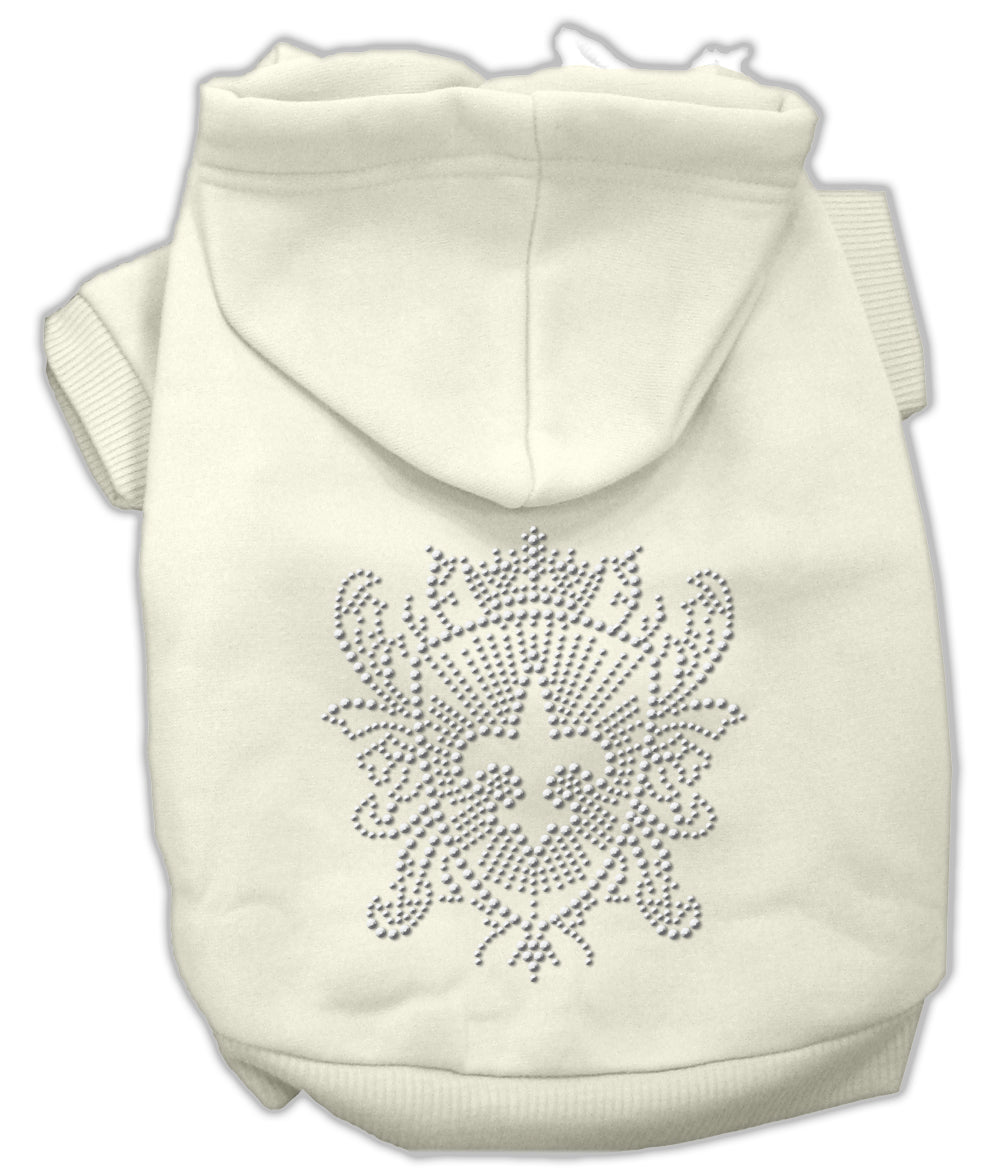 Rhinestone Fleur De Lis Shield Hoodies Cream Xl Default Title