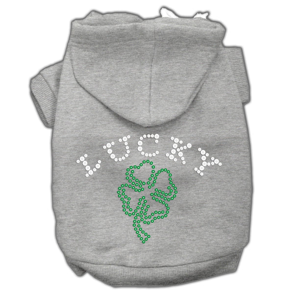 Four Leaf Clover Outline Hoodies Grey L GreatEagleInc