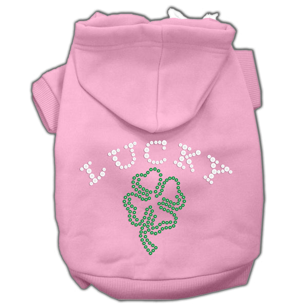 Four Leaf Clover Outline Hoodies Pink L GreatEagleInc