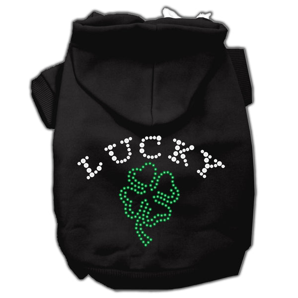 Four Leaf Clover Outline Hoodies Black M GreatEagleInc