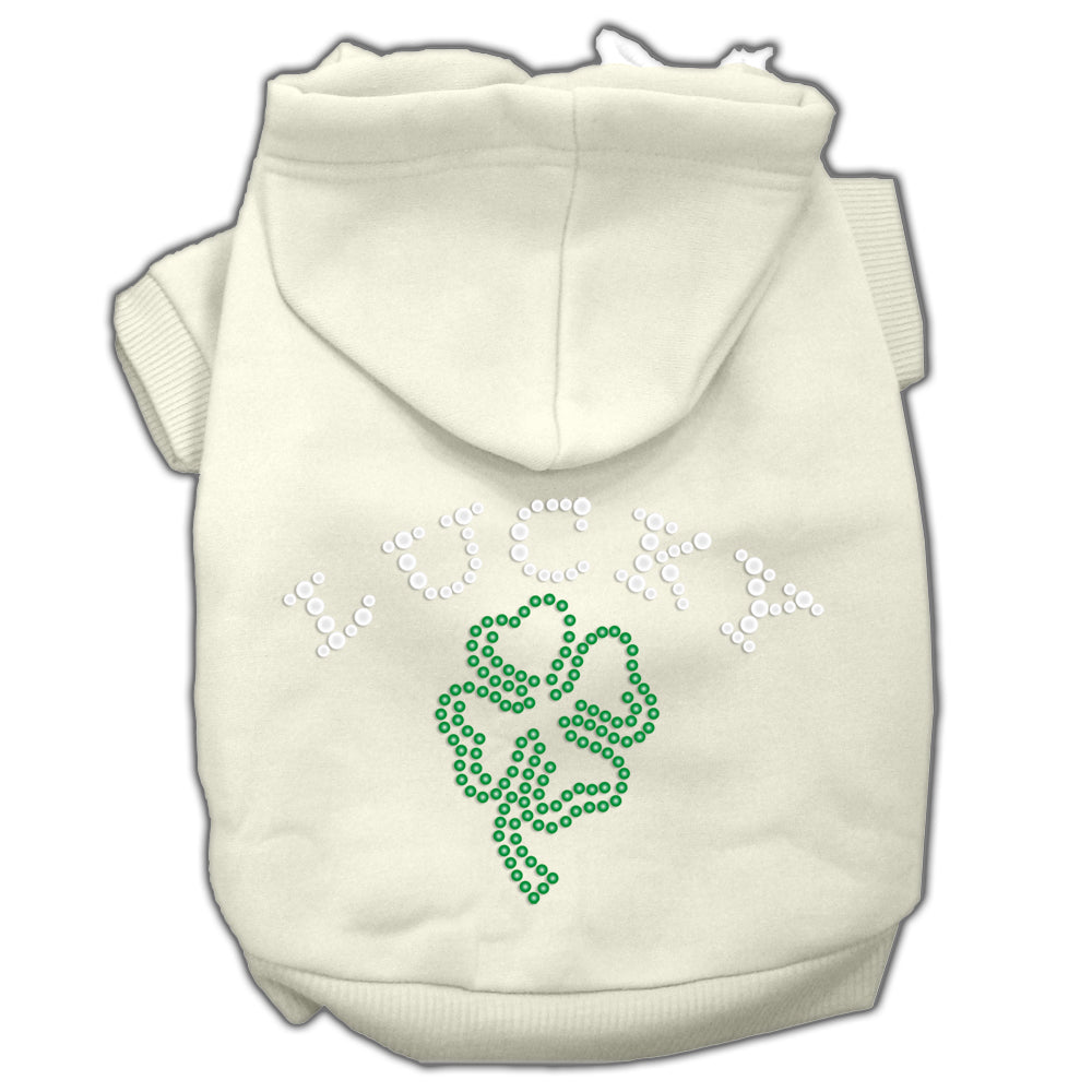 Four Leaf Clover Outline Hoodies Cream M Default Title
