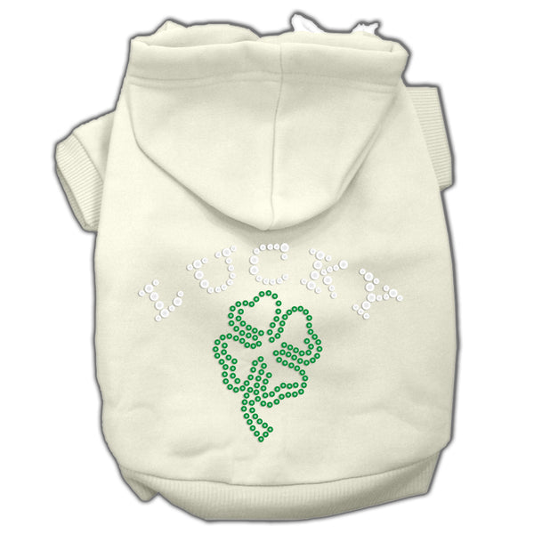 Four Leaf Clover Outline Hoodies Cream M GreatEagleInc