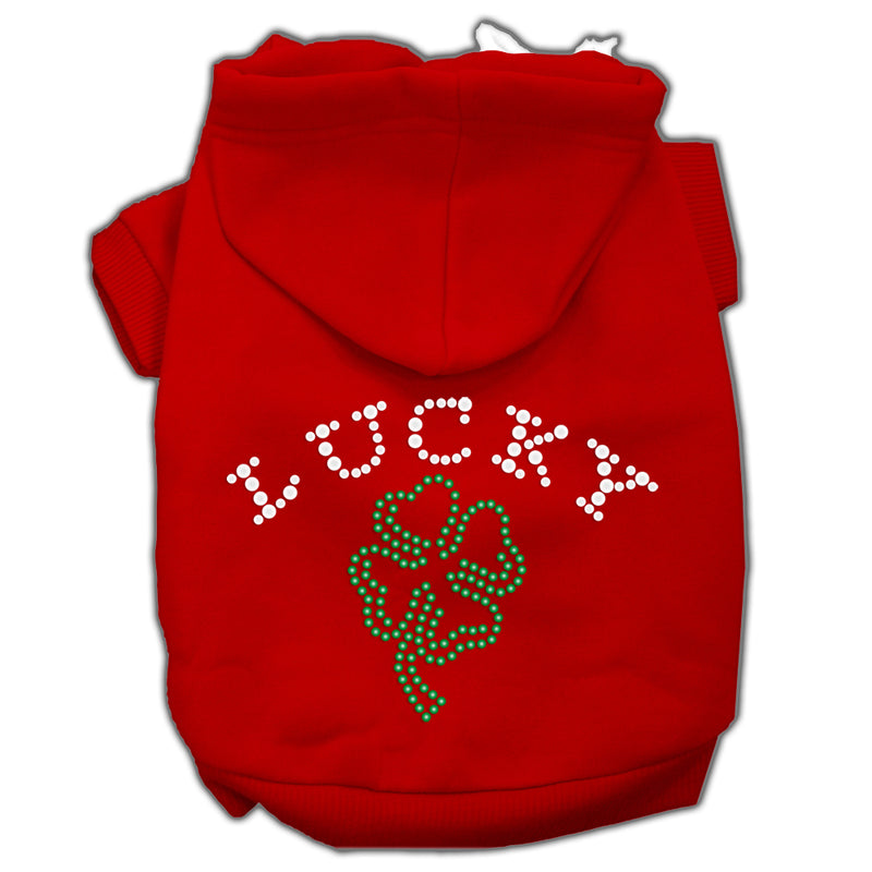 Four Leaf Clover Outline Hoodies Red Xs GreatEagleInc