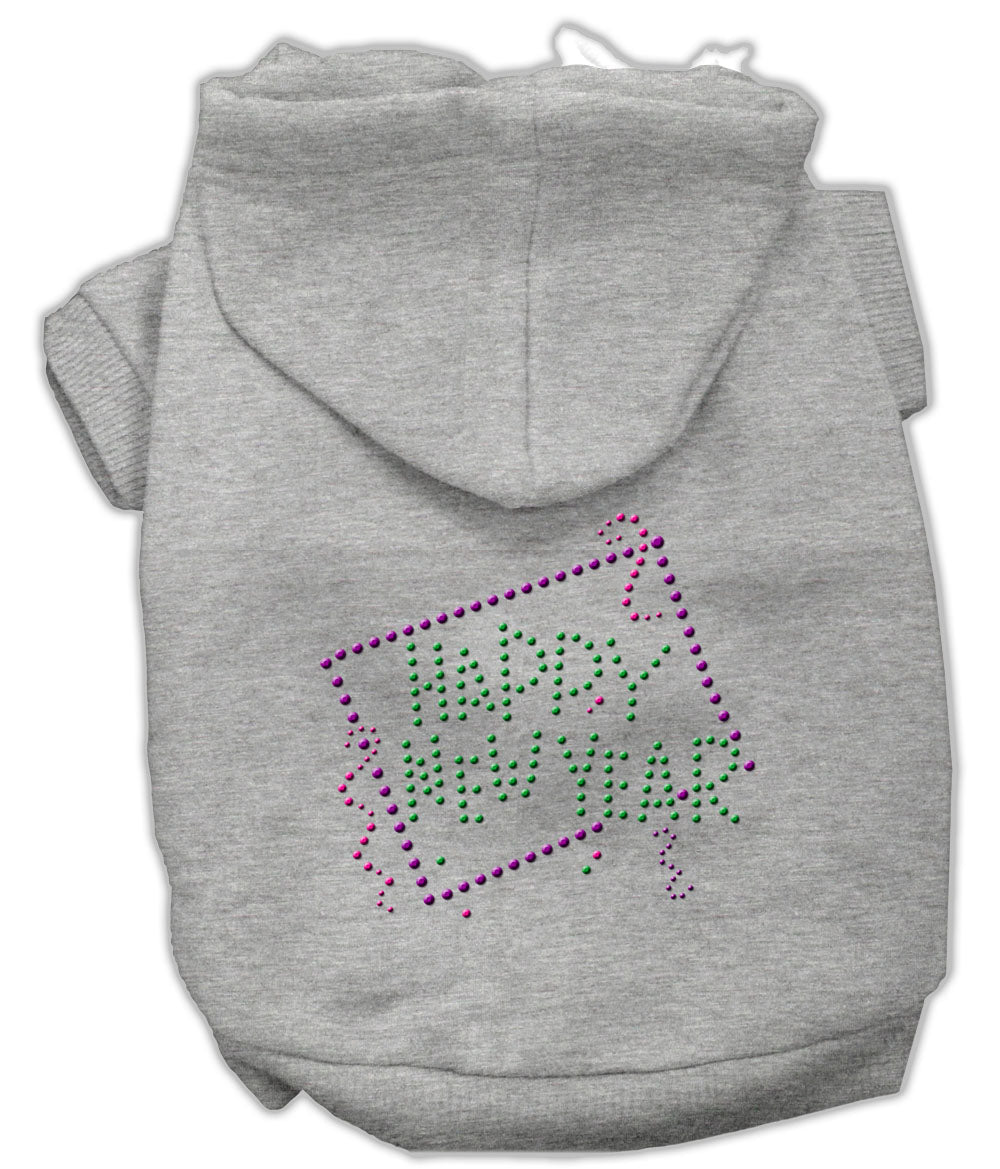Happy New Year Rhinestone Hoodies Grey Xs Default Title