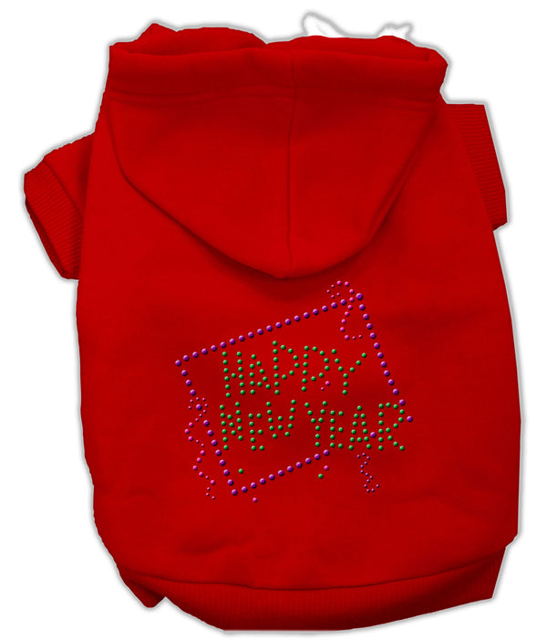 Happy New Year Rhinestone Hoodies Red Xs GreatEagleInc