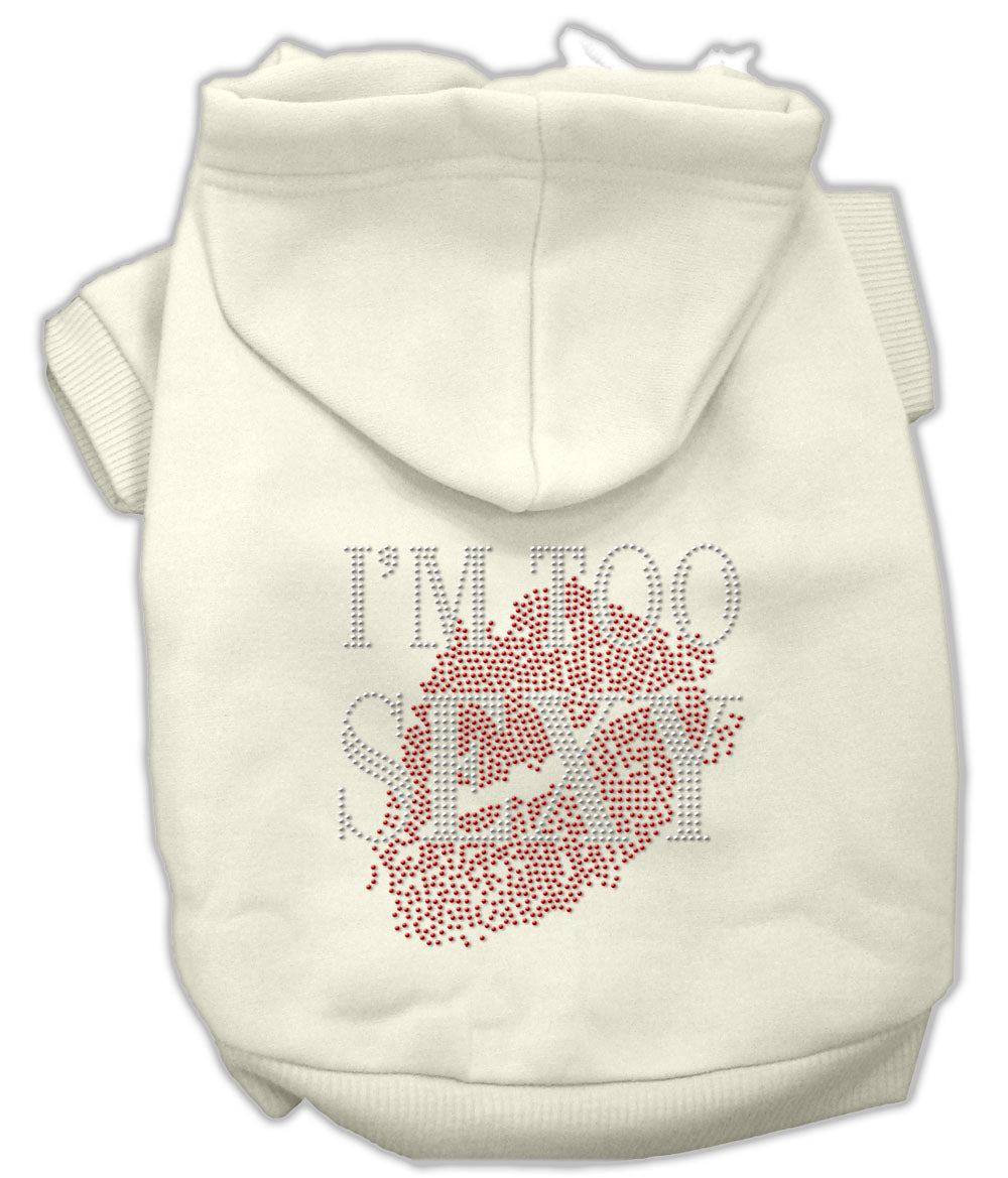 I'm Too Sexy Rhinestone Hoodies Cream S Default Title