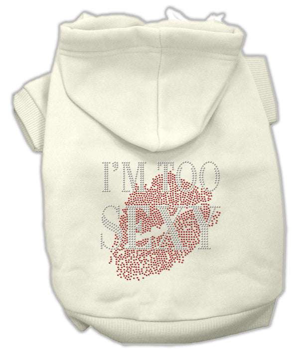 I'm Too Sexy Rhinestone Hoodies Cream Xs Default Title