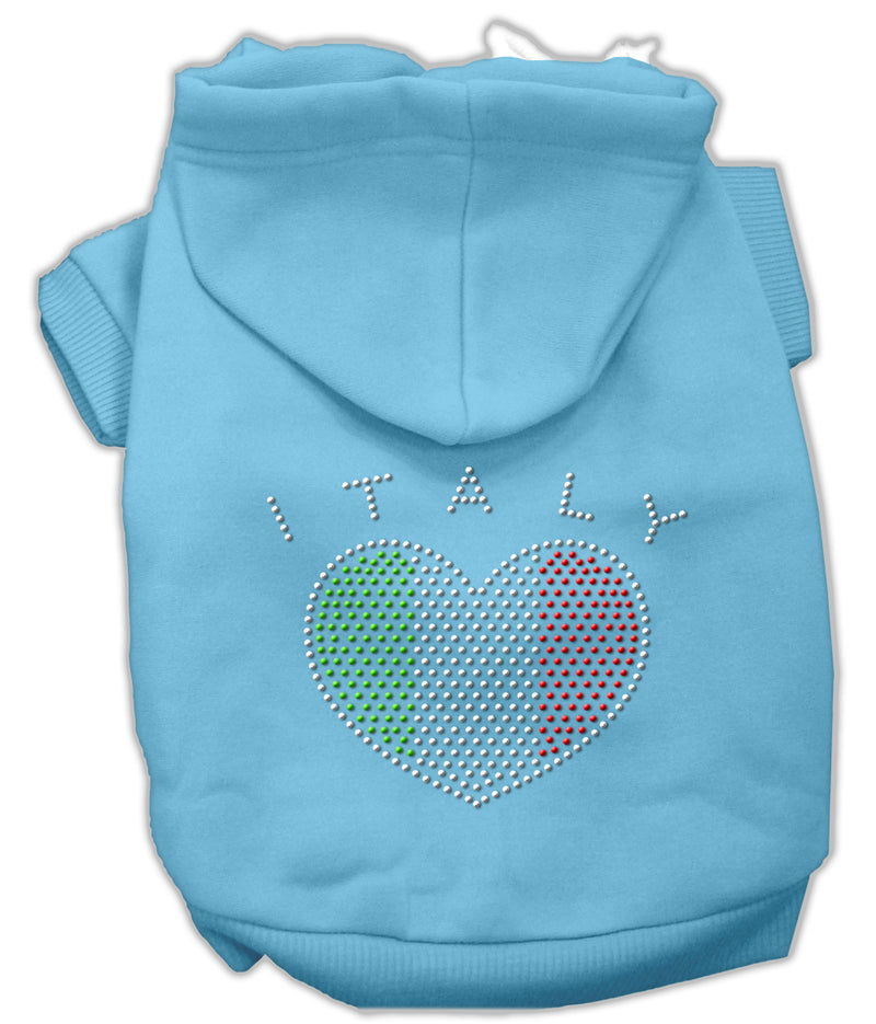Italian Rhinestone Hoodies Baby Blue M GreatEagleInc