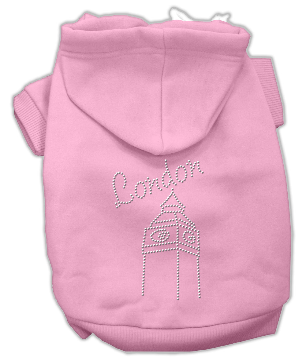 London Rhinestone Hoodies Pink L Default Title