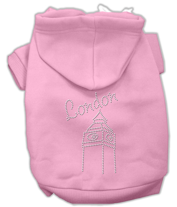 London Rhinestone Hoodies Pink L GreatEagleInc