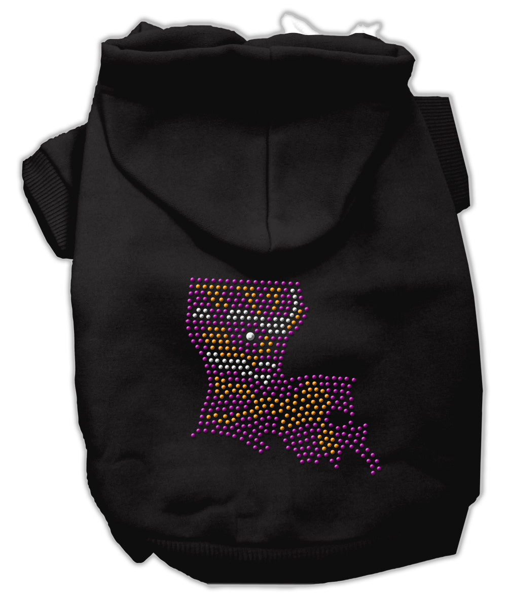 Louisiana Rhinestone Hoodie Black Xl Default Title