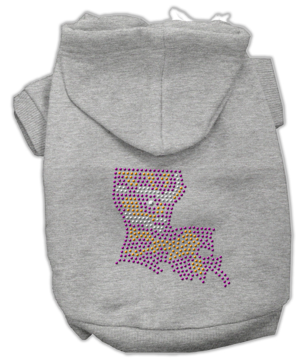 Louisiana Rhinestone Hoodie Grey Xl Default Title