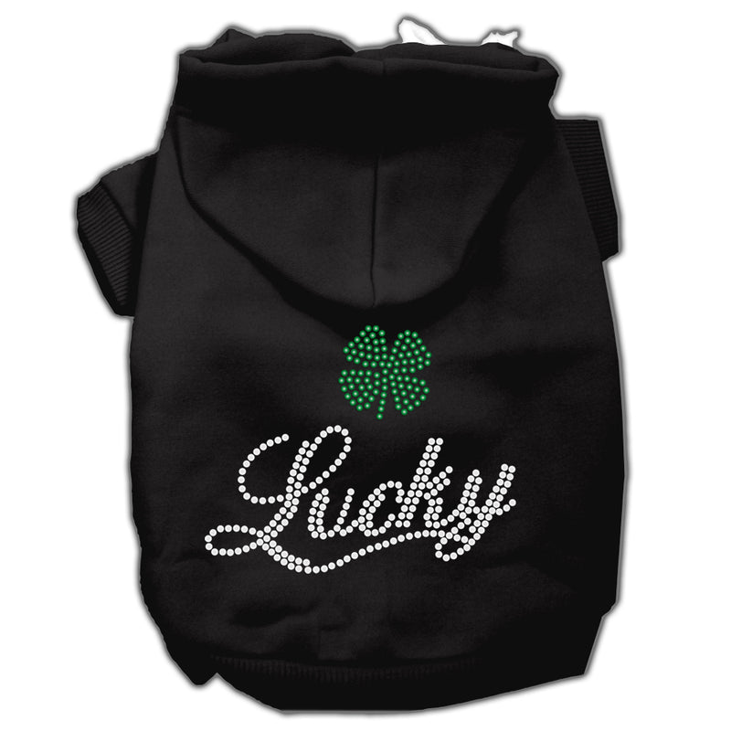 Lucky Rhinestone Hoodies Black L GreatEagleInc