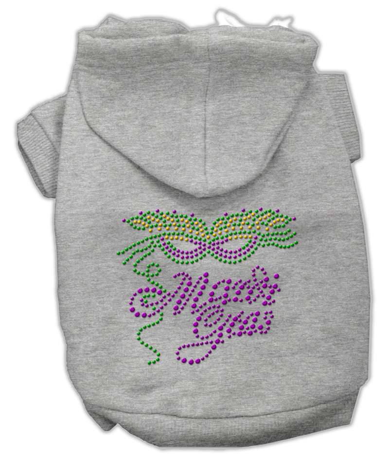 Mardi Gras Rhinestud Hoodies Grey L GreatEagleInc